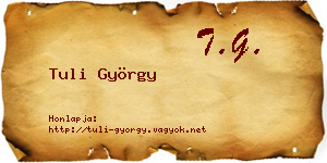 Tuli György névjegykártya